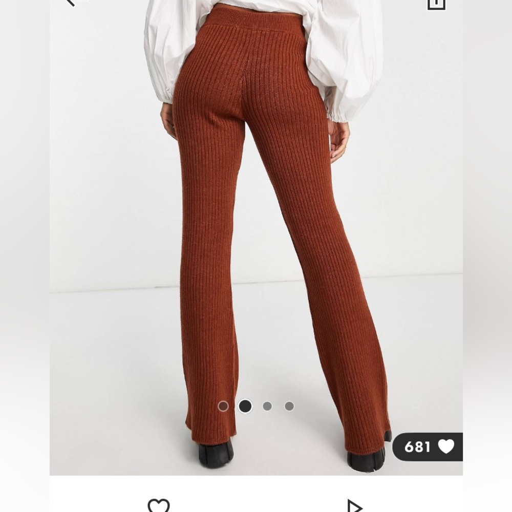 Size 6 NEW knit brown flare pants
